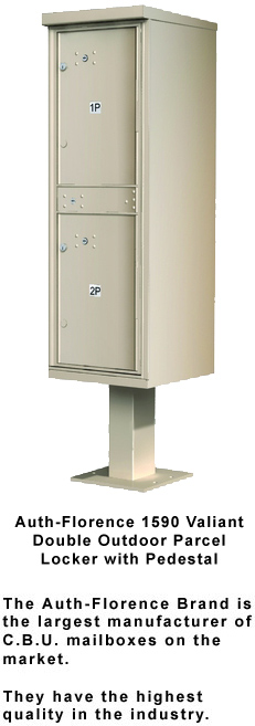 Auth-Florence<BR>Double Outdoor Parcel Locker<BR>with Pedestal